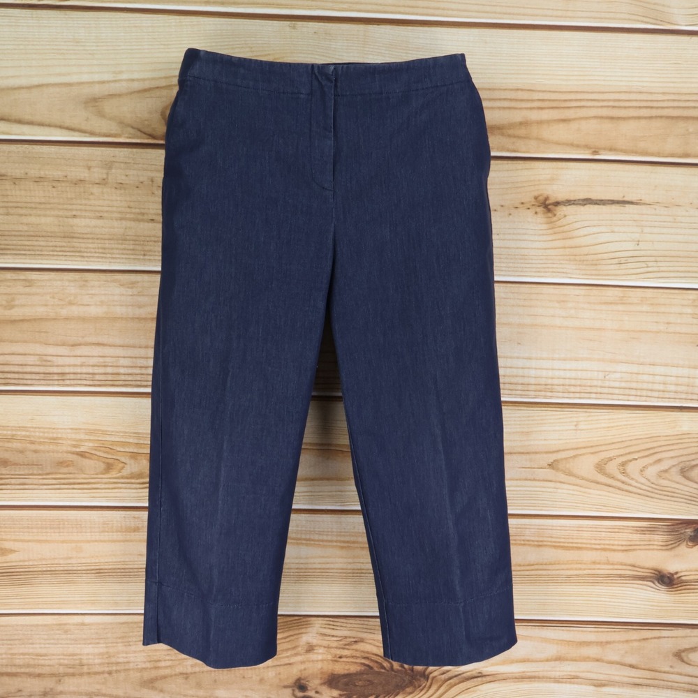 International Concepts Capri Pants Womens Size 8P Blue Nylon‎ Blend Pockets